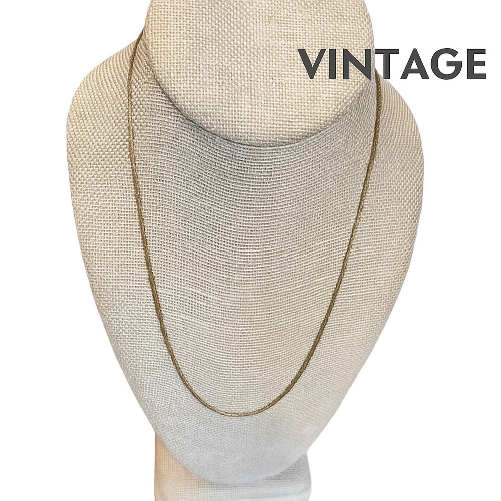 Vintage Gold Tone Chain Necklace 9 Inch Textured Rope Link
